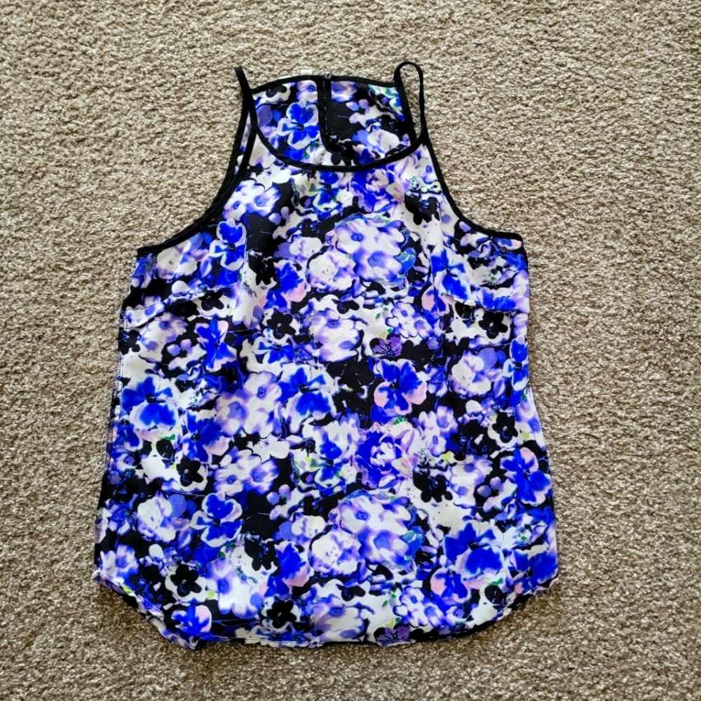 Junior floral flowy spring tank top blouse